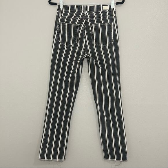 Paige Hoxton Straight Ankle Jeans Vintage Black Stripe Size 26 - Picture 10 of 13